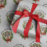 Cross Christmas Wrapping Paper Roll O Come Let Us Adove Him - Wonder Print Shop