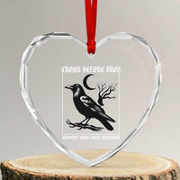 Crows Before Bros Support Your Local Murder Heart Crystal Glass Ornament Funny Crow Lovers - Wonder Print Shop