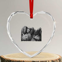 Cryptid Mount Rushmore Heart Crystal Glass Ornament Bigfoot Mothman Jersey Devil Chupacabra