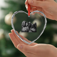 Cryptid Mount Rushmore Heart Crystal Glass Ornament Bigfoot Mothman Jersey Devil Chupacabra