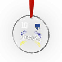 Curacao Soccer Sports Graphic Number 10 Jersey Style Crystal Glass Ornament Proud Curaçaoans Football Fans Game Day Pride