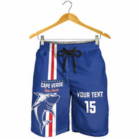 Custom Cape Verde Football Shorts for Men Go Champions Blue Sharks - Wonder Print Shop