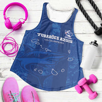 Custom Cape Verde Football Women Racerback Tank Go Champions Tubaroes Azuis - Wonder Print Shop