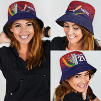 Custom Cricket Nepal East Asia-Pacific Bucket Hat Nepal Cricket Crown Quest - Wonder Print Shop