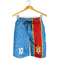 Custom DR Congo National Football Shorts for Men Leopards Power - Wonder Print Shop