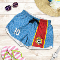 Custom DR Congo National Football Shorts for Women Leopards Power - Wonder Print Shop