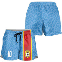 Custom DR Congo National Football Shorts for Women Leopards Power - Wonder Print Shop