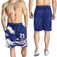 Custom Football Japan Yatagarasu Shorts for Men Tsunami Wave Pattern