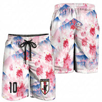 Custom Japan Football Shorts for Men Cherry Blossom Mount Fuji Asian Dragon Graphic