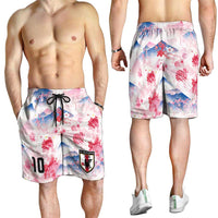 Custom Japan Football Shorts for Men Cherry Blossom Mount Fuji Asian Dragon Graphic
