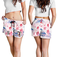 Custom Japan Football Shorts for Women Cherry Blossom Mount Fuji Asian Dragon Graphic