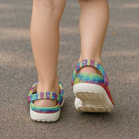 Lithuania Basketball Skeleton 1992 Clogs Shoes Tie Dye Pattern - Wonder Print Shop