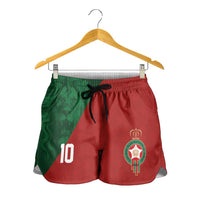 Custom Morocco National Football Shorts for Women The Atlas Lions Spirit - Wonder Print Shop