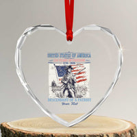 Custom Name Descendant of a Patriot USA 250 Years of Freedom Personalized Heart Crystal Glass Ornament 1776-2026 Revolutionary War Heritage