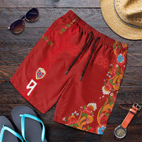 Custom Norway Football Shorts for Men Norge Viking and Rosemaling Ornament