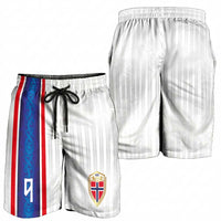 Custom Norway Football Shorts for Men Norge Viking Ornament Vertical Stripe Sporty Style