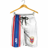 Custom Norway Football Shorts for Men Norge Viking Ornament Vertical Stripe Sporty Style