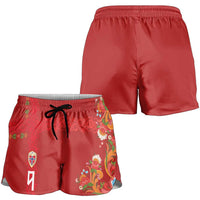 Custom Norway Football Shorts for Women Norge Viking and Rosemaling Ornament