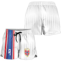 Custom Norway Football Shorts for Women Norge Viking Ornament Vertical Stripe Sporty Style