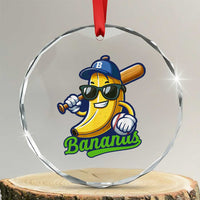 Cute Banana Graphics Crystal Glass Ornament Funny Sports Baseball Lover TS02