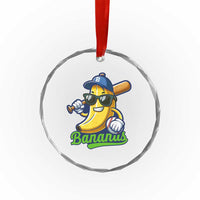 Cute Banana Graphics Crystal Glass Ornament Funny Sports Baseball Lover TS02