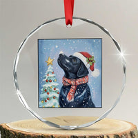 Cute Black Lab Christmas Crystal Glass Ornament Holiday Dog Lover Gift Idea TS12