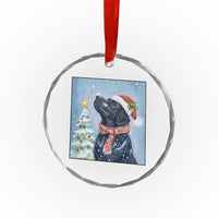 Cute Black Lab Christmas Crystal Glass Ornament Holiday Dog Lover Gift Idea TS12