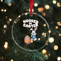 Cute Bunny Fishing Crystal Glass Ornament Hooked for Easter Eggs Funny Holiday TS02