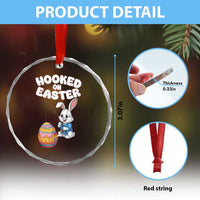 Cute Bunny Fishing Crystal Glass Ornament Hooked for Easter Eggs Funny Holiday - Wonder Print Shop