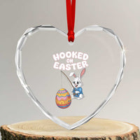 Cute Bunny Fishing Heart Crystal Glass Ornament Hooked for Easter Eggs Funny Holiday - Wonder Print Shop