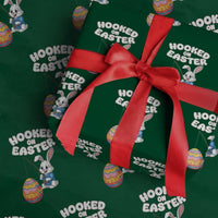 Cute Bunny Fishing Wrapping Paper Roll Hooked for Easter Eggs Funny Holiday - Wonder Print Shop
