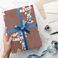 Cute Bunny Fishing Wrapping Paper Roll Hooked for Easter Eggs Funny Holiday - Wonder Print Shop
