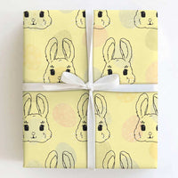 Cute Bunny Wrapping Paper Roll Kawaii Rabbit Happy Easter Day