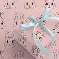 Cute Bunny Wrapping Paper Roll Kawaii Rabbit Happy Easter Day