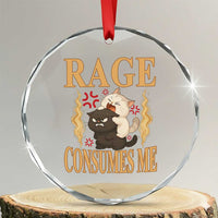 Cute Cat Crystal Glass Ornament Rage Is Consuming Me TS12