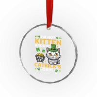Cute Cat Leperchaun Crystal Glass Ornament Im Not Kitten Around Catrick's Day St Patricks TS02