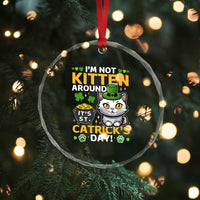 Cute Cat Leperchaun Crystal Glass Ornament Im Not Kitten Around Catrick's Day St Patricks TS02