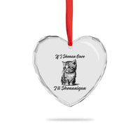 Cute Cat St Patricks Day Heart Crystal Glass Ornament If I Shenan Once I'll Shenanigan - Wonder Print Shop