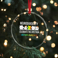 Cute Cats Autism Embrace Crystal Glass Ornament Neurodiversity Celebrate The Spectrum TS02