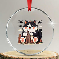 Cute Catzilla Crystal Glass Ornament The Ruler Of All Cute And Destructive Funny TS12