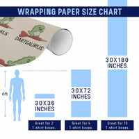 Cute Dartsaurus Playing Dart Wrapping Paper Roll Dinosaur Lover Gift - Wonder Print Shop