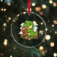 Cute Dinosaur Playing Football Crystal Glass Ornament Funny Kids Gift TS12