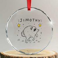 Cute Doodle Starry Jimothy the Raccoon Graphic Crystal Glass Ornament Viral Seattle Trash Panda