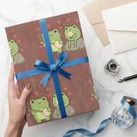 Cute Frog Lover Gift Wrapping Paper Roll Romantic Frog Music - Wonder Print Shop