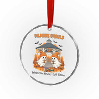 Cute Gilmore Ghouls Halloween Ghost Crystal Glass Ornament Cozy Fall Aesthetic with Pumpkin Spice and Books TS02