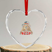 Cute Groundhog Heart Crystal Glass Ornament Woodchuck Day Animal Lover - Wonder Print Shop