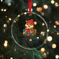 Cute Hamster Knitting Crystal Glass Ornament You Better Get Your Knit Together TS12