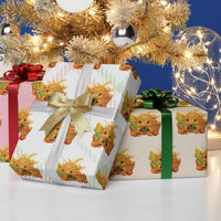 Cute Highland Cow With Kwanzaa Kinara And Presents Wrapping Paper Roll African Heritage Gift - Wonder Print Shop