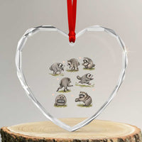 Cute Jimothy The Raccoon Heart Crystal Glass Ornament Viral Seattle Wildlife Trash Panda Gift