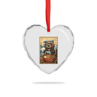 Cute Kawaii Gamer Groundhog Heart Crystal Glass Ornament Funny Japanese Ramen Anime Otaku Fan Gift - Wonder Print Shop